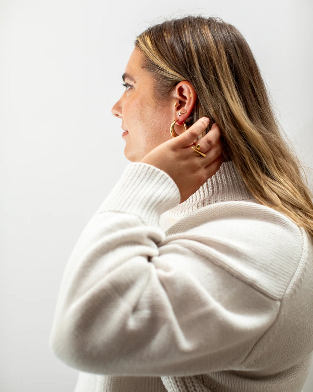 Chalk Statement Bar Ring in Gold