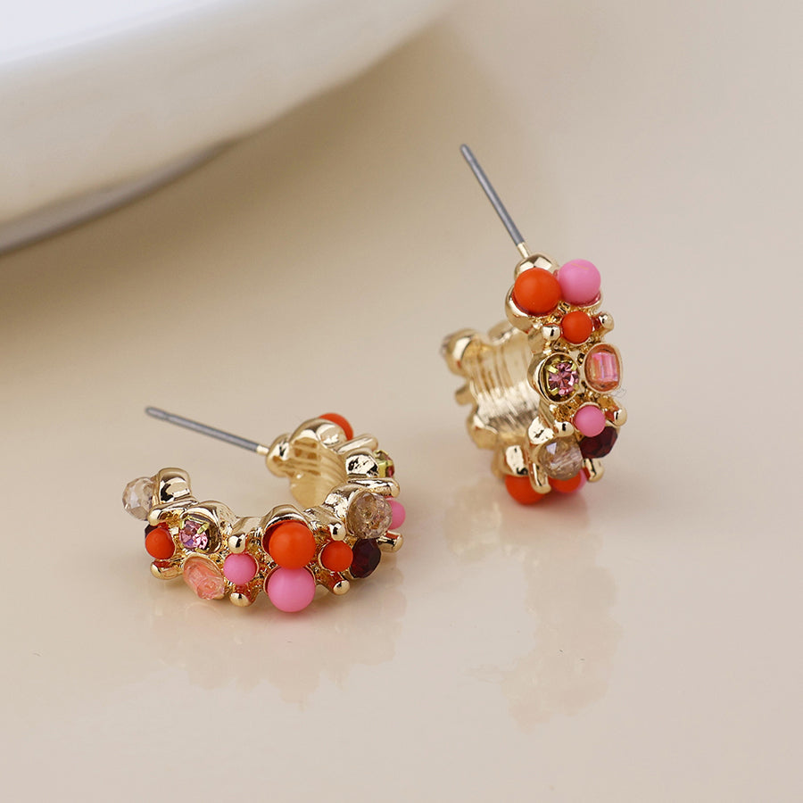 Clara cluster hoop earrings