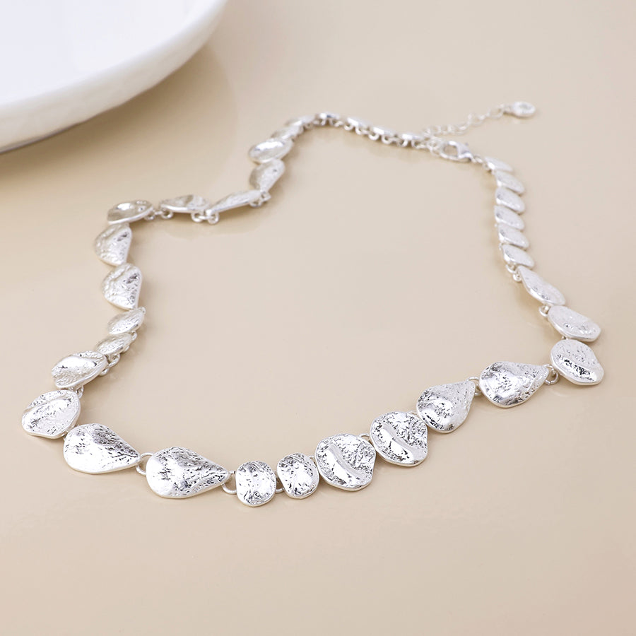 Molten silver plated necklace