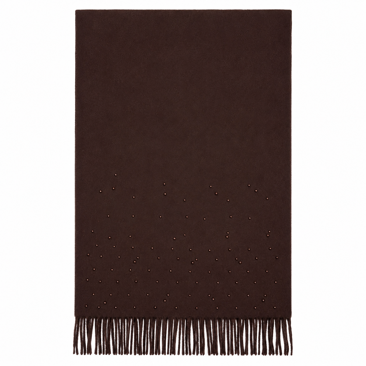 Chocolate Wrap Scarf with Pearl Detailing