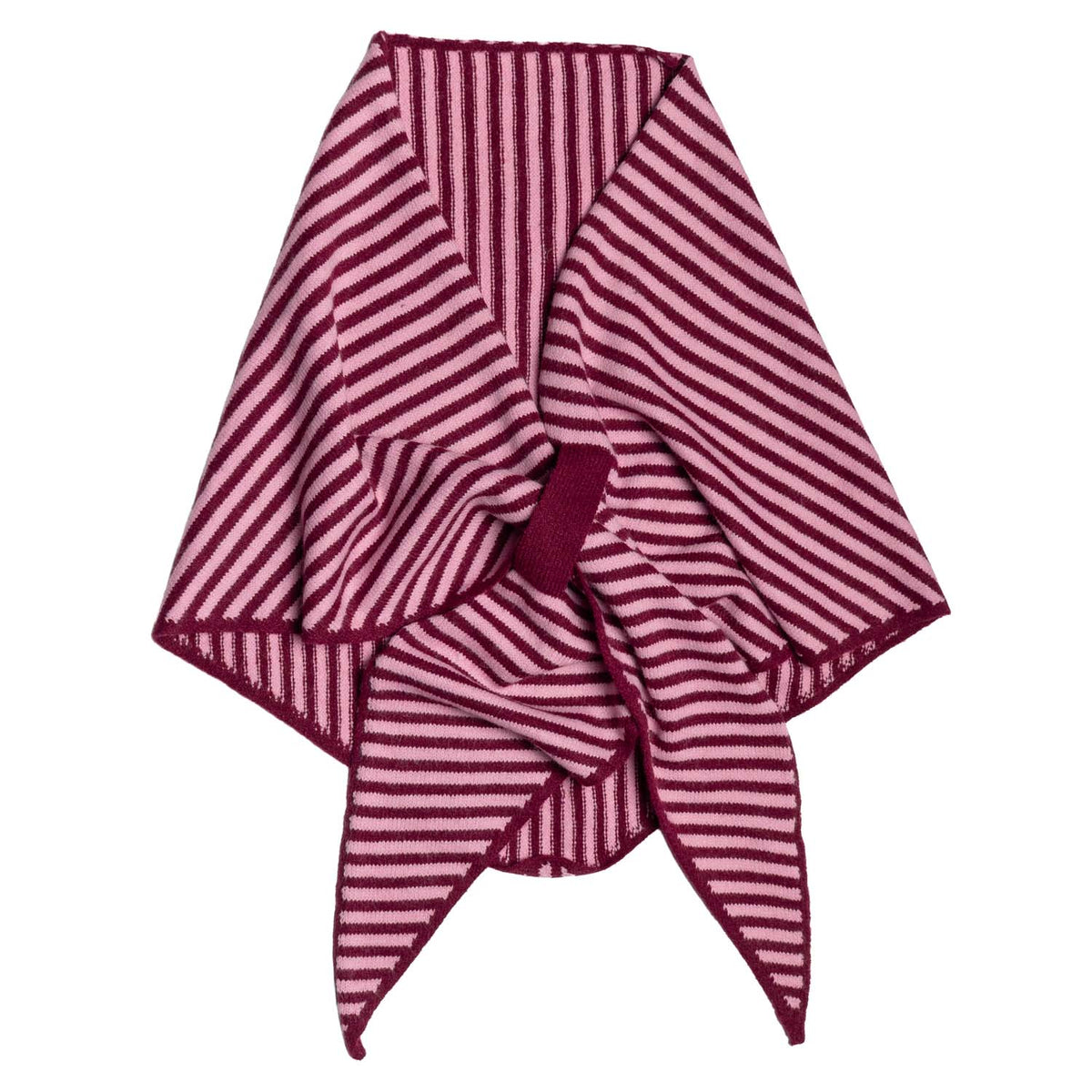 Pink & Burgundy Knitted Triangle scarf