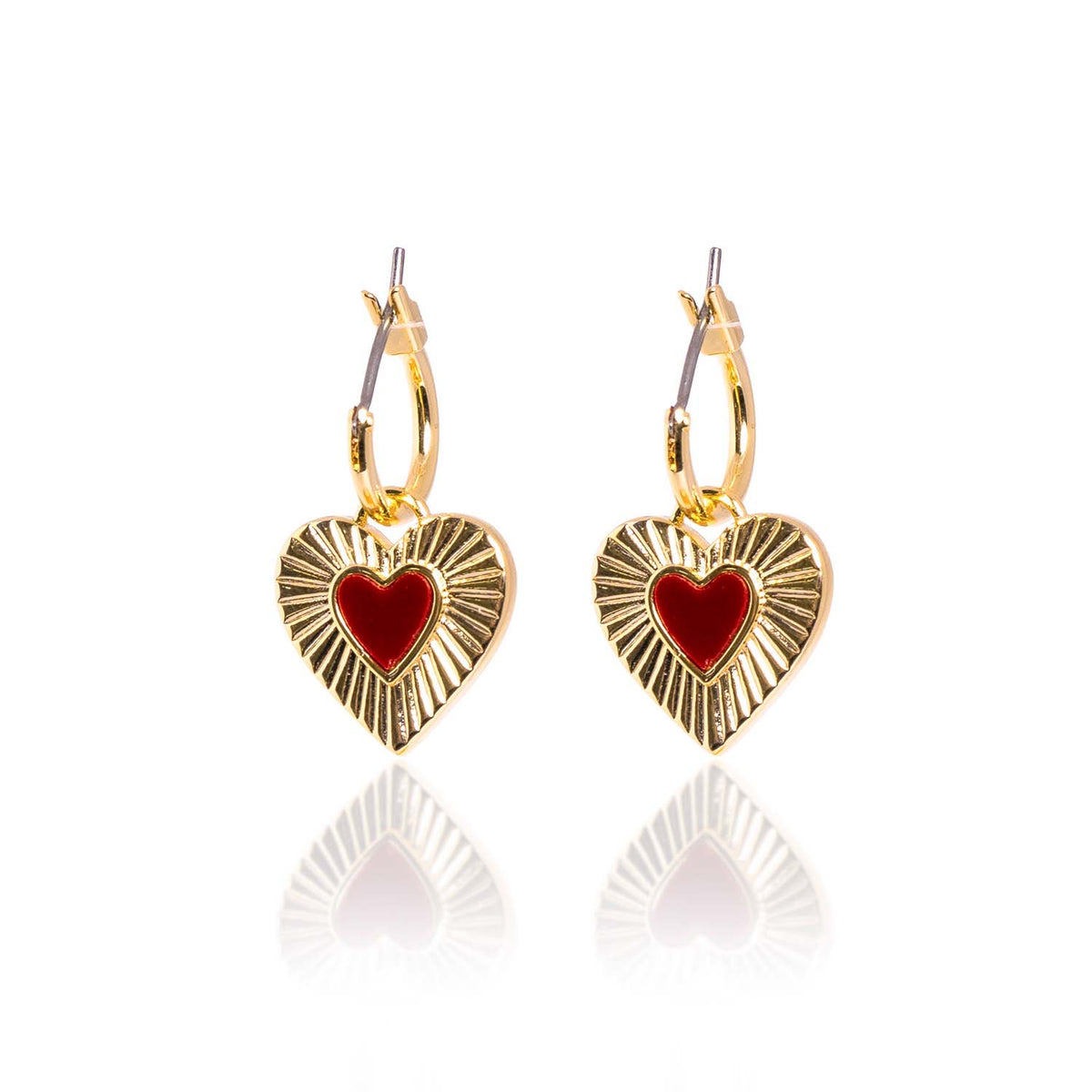 Bella 14K Gold Plated Heart Earrings