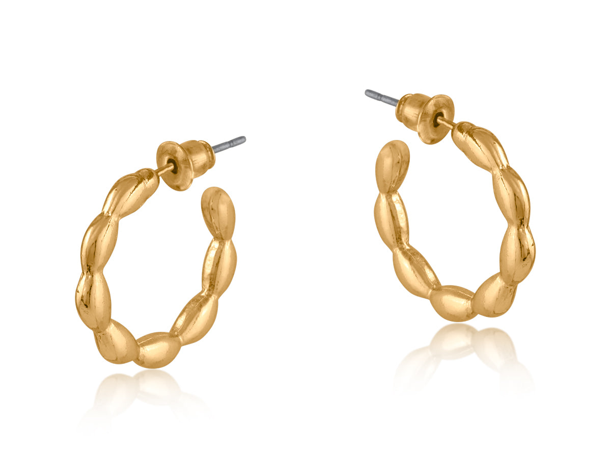 Layla Dotted Hoop Earrings in Gold