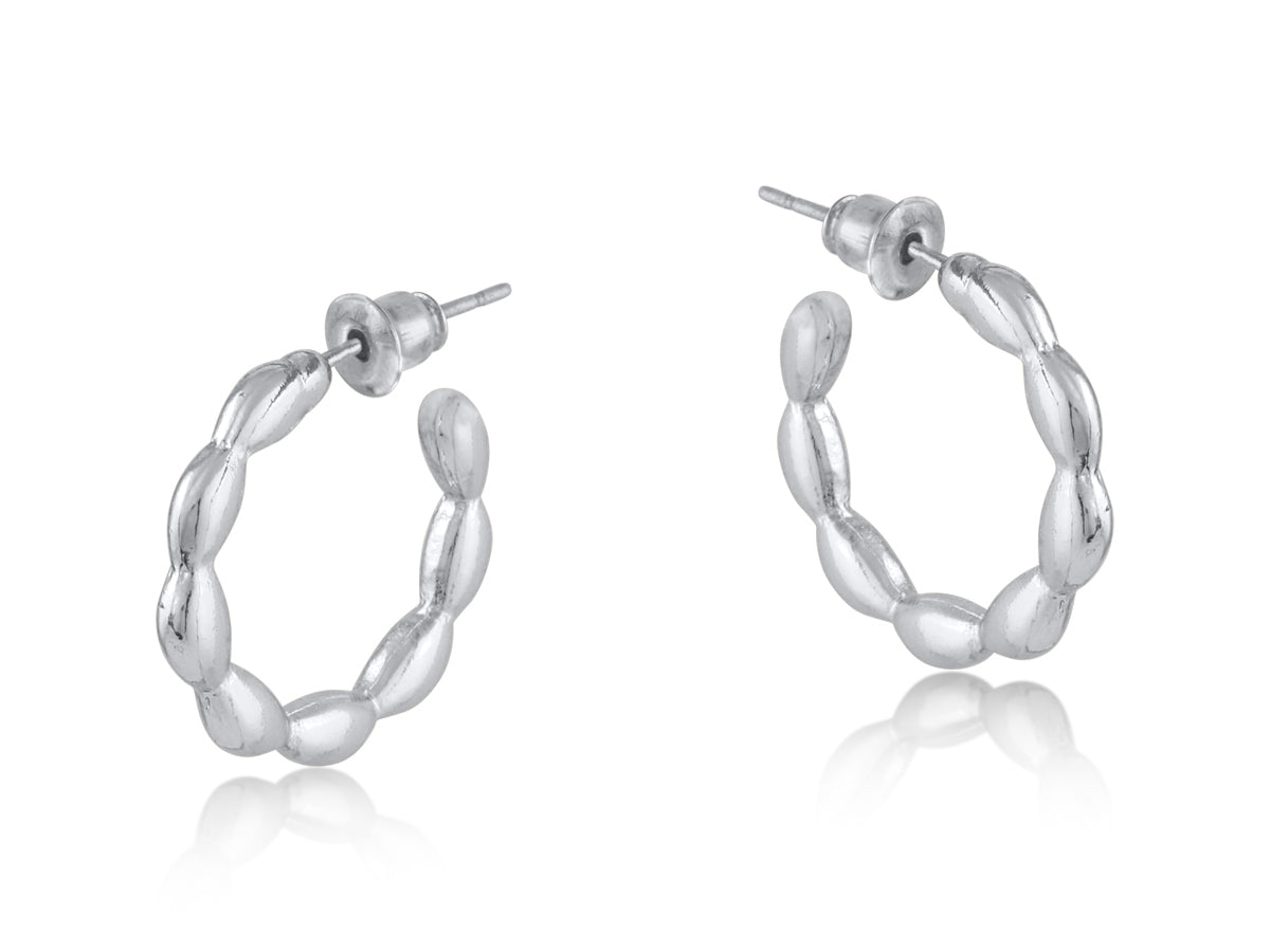 Layla Dotted Hoop Earrings in Silver