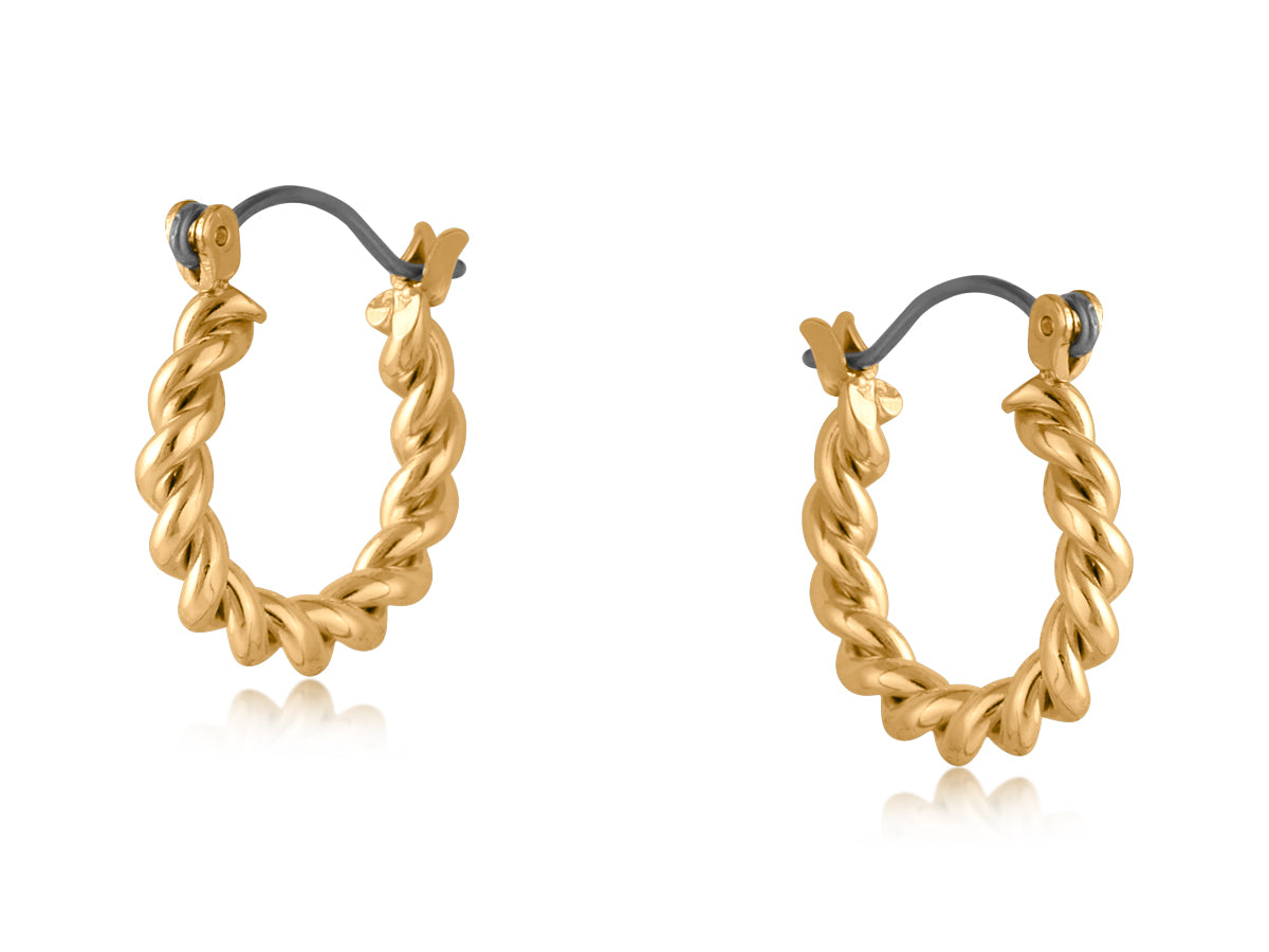 Gold Capri Small Hoop Earrings