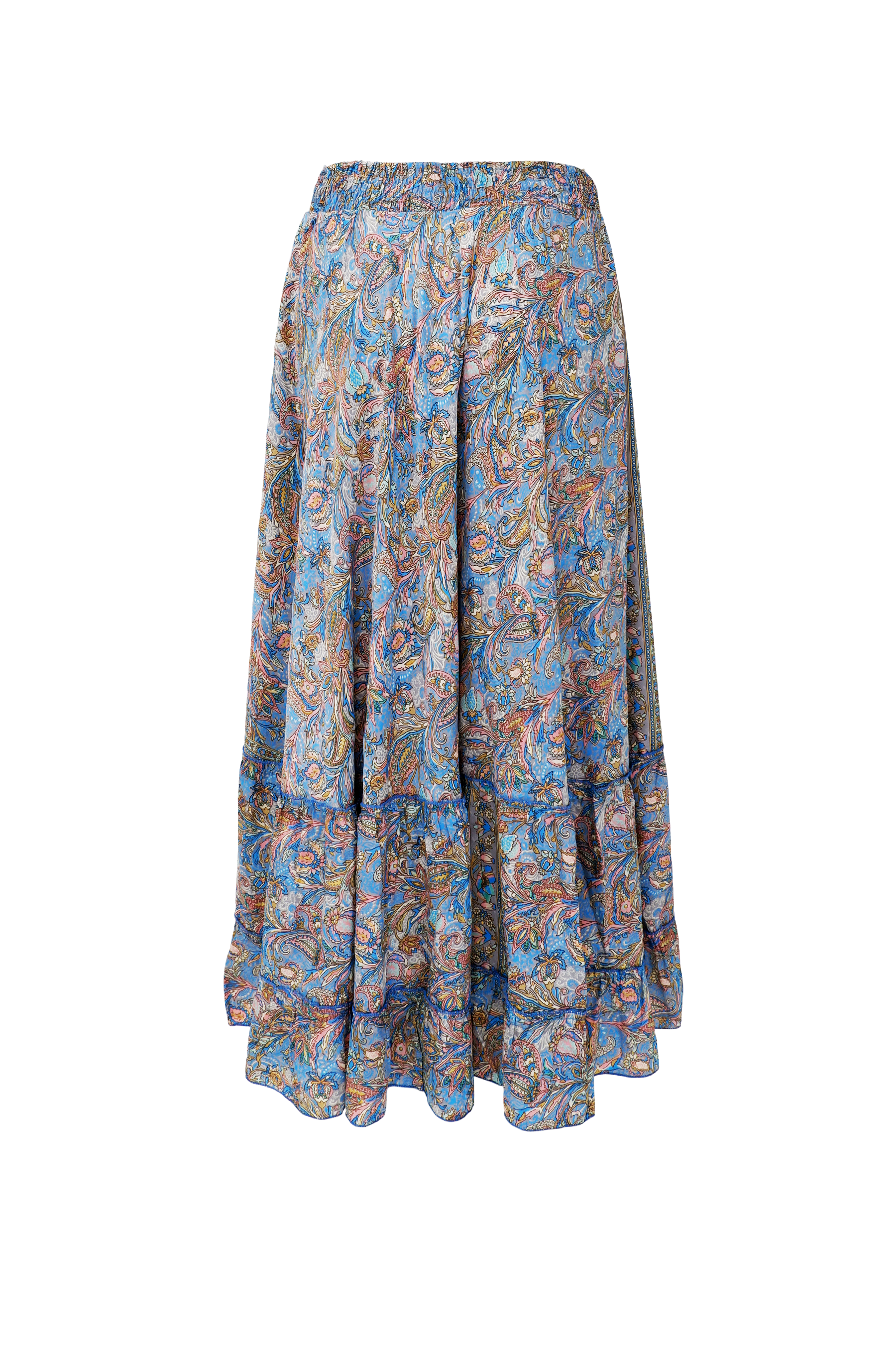 Luna Maxi Frill Skirt in Violet Blue