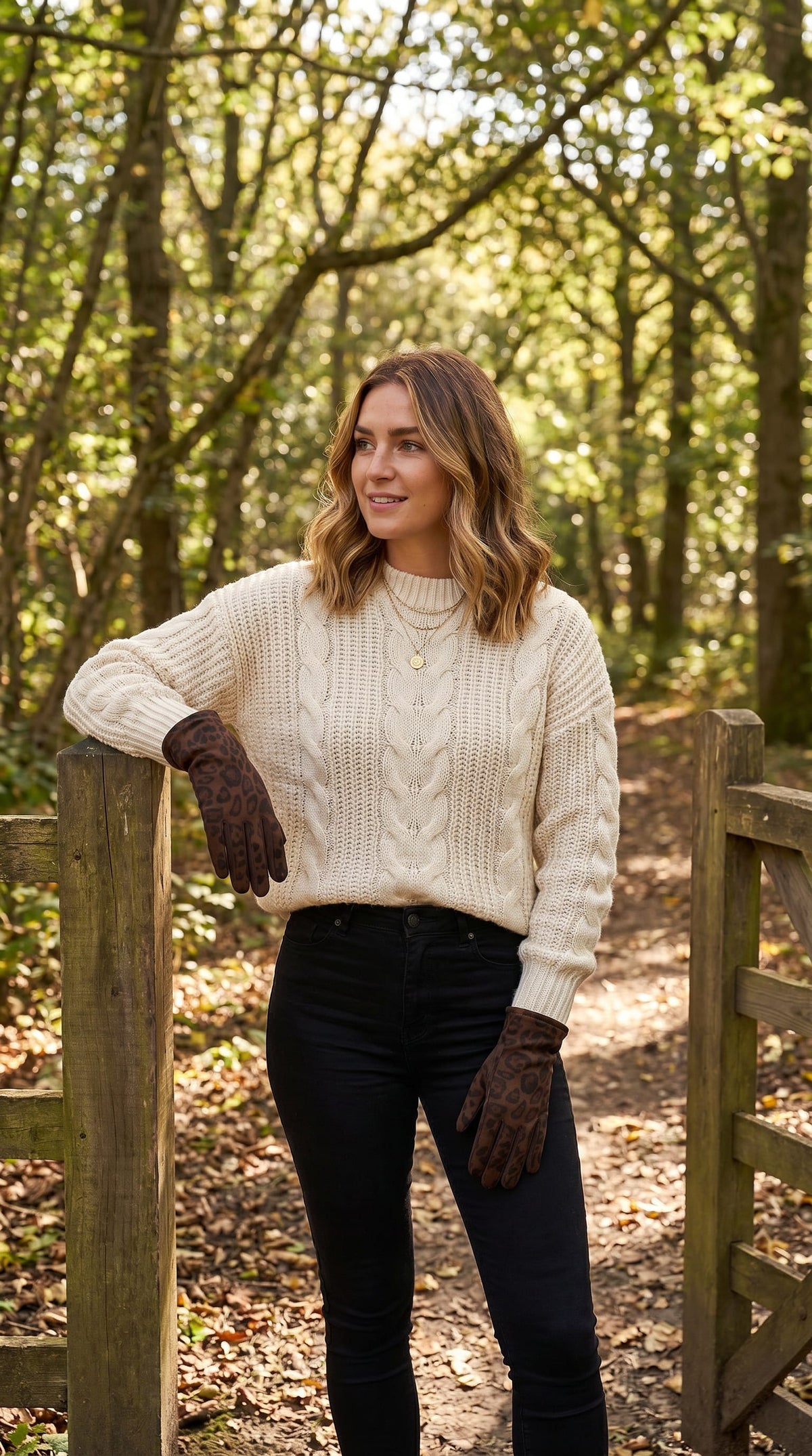 Animal Print Glove with Touch screen fingertips