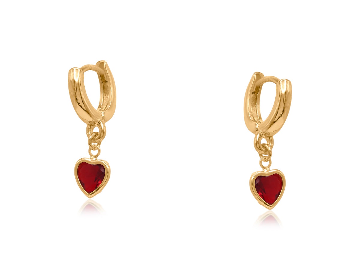 Symbols Of Power Heart Earrings In Gold