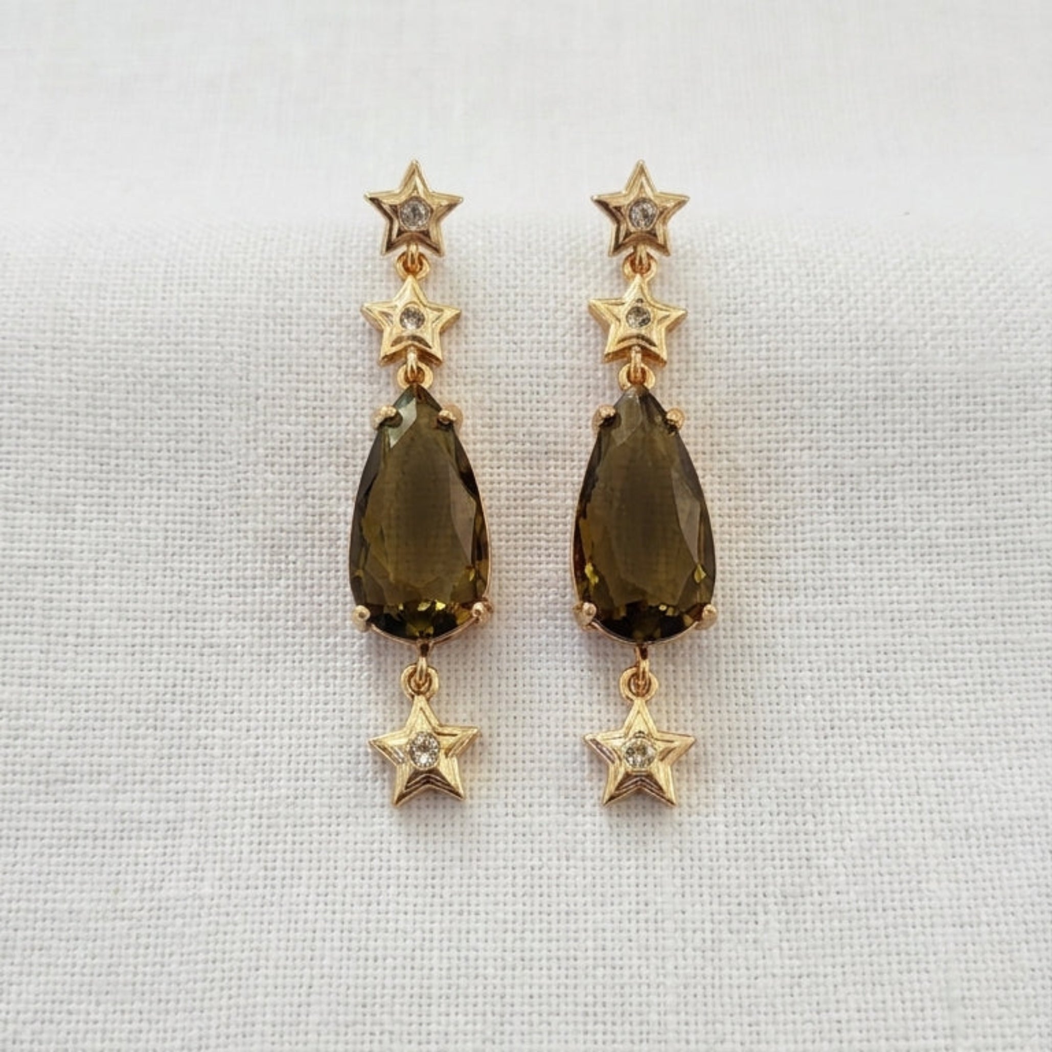 Star and teardrop earrings