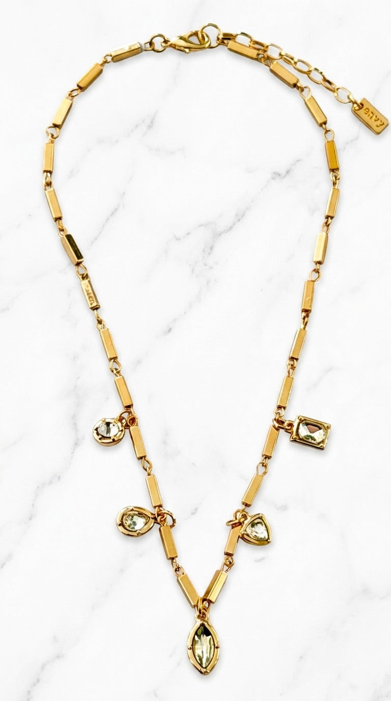 Crystal Charm Gold Necklace