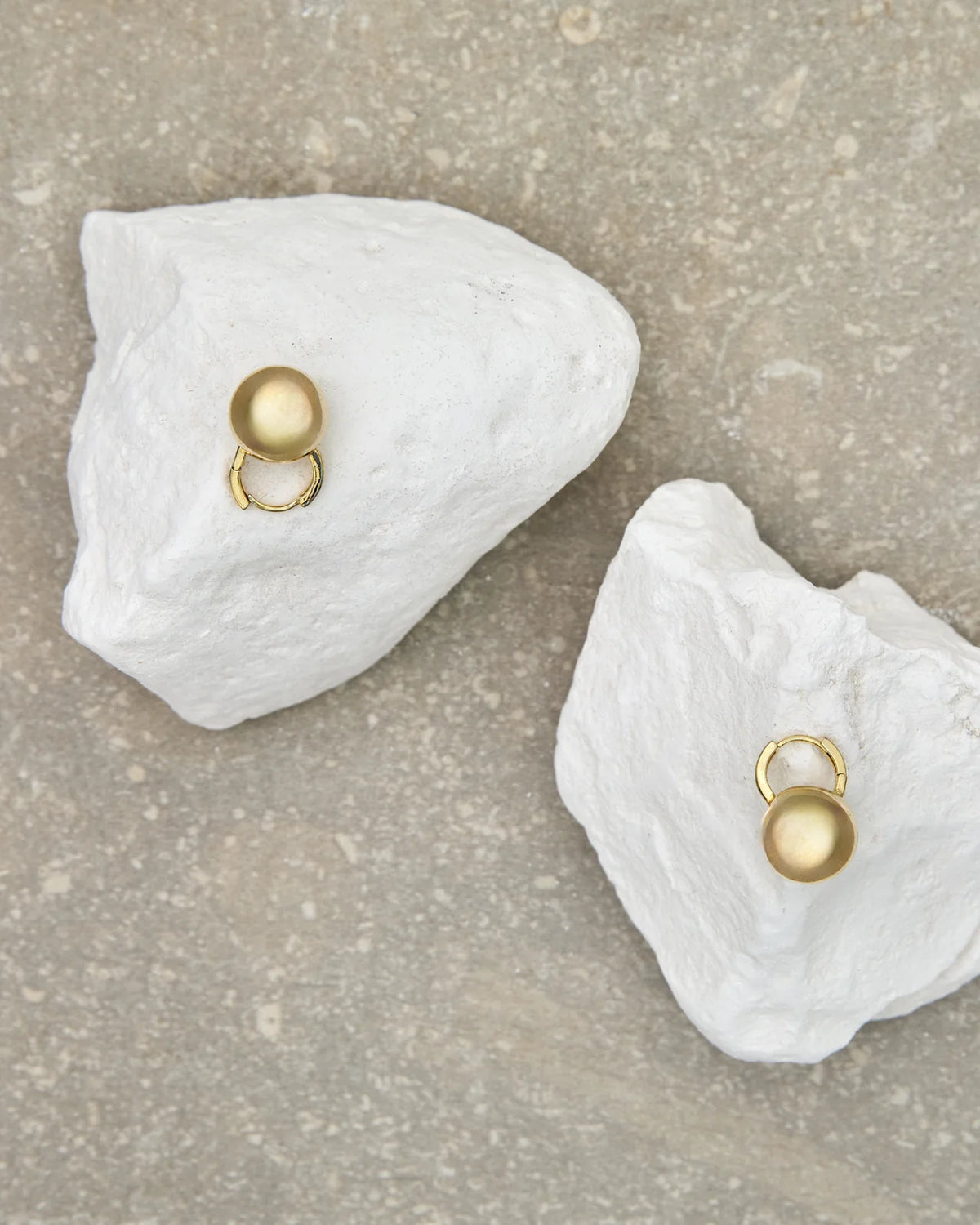Chalk Ball Earrings in Gold