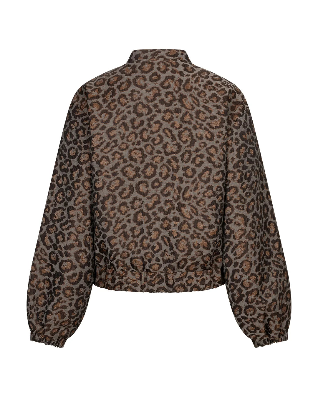 Jacquard Lurex Leopard Bomber Jacket