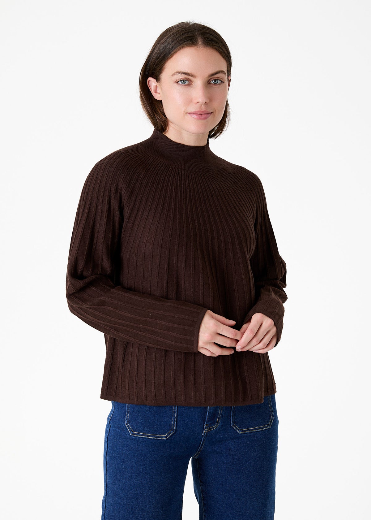 Sunray Turtle Neck Jumper in Chocolate