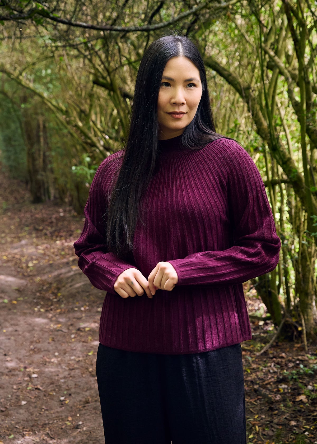Sunray Turtle Neck Jumper in Merlot
