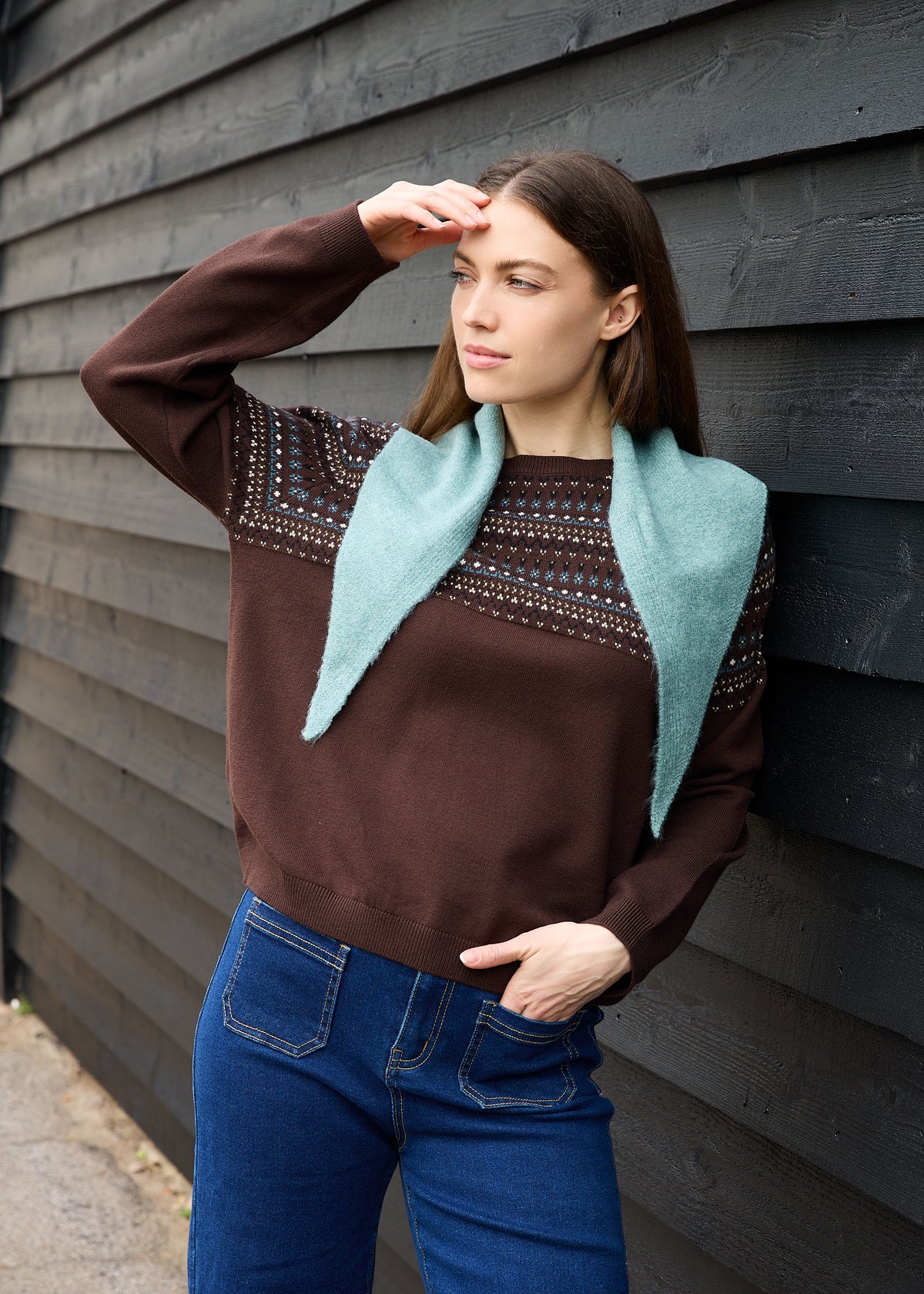 Triangle Scarf in Sea Spray