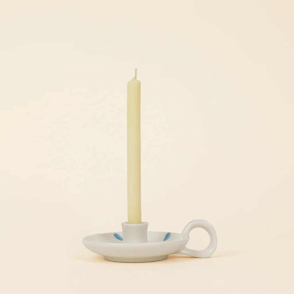 Candle Holder with handle in Sky Blue