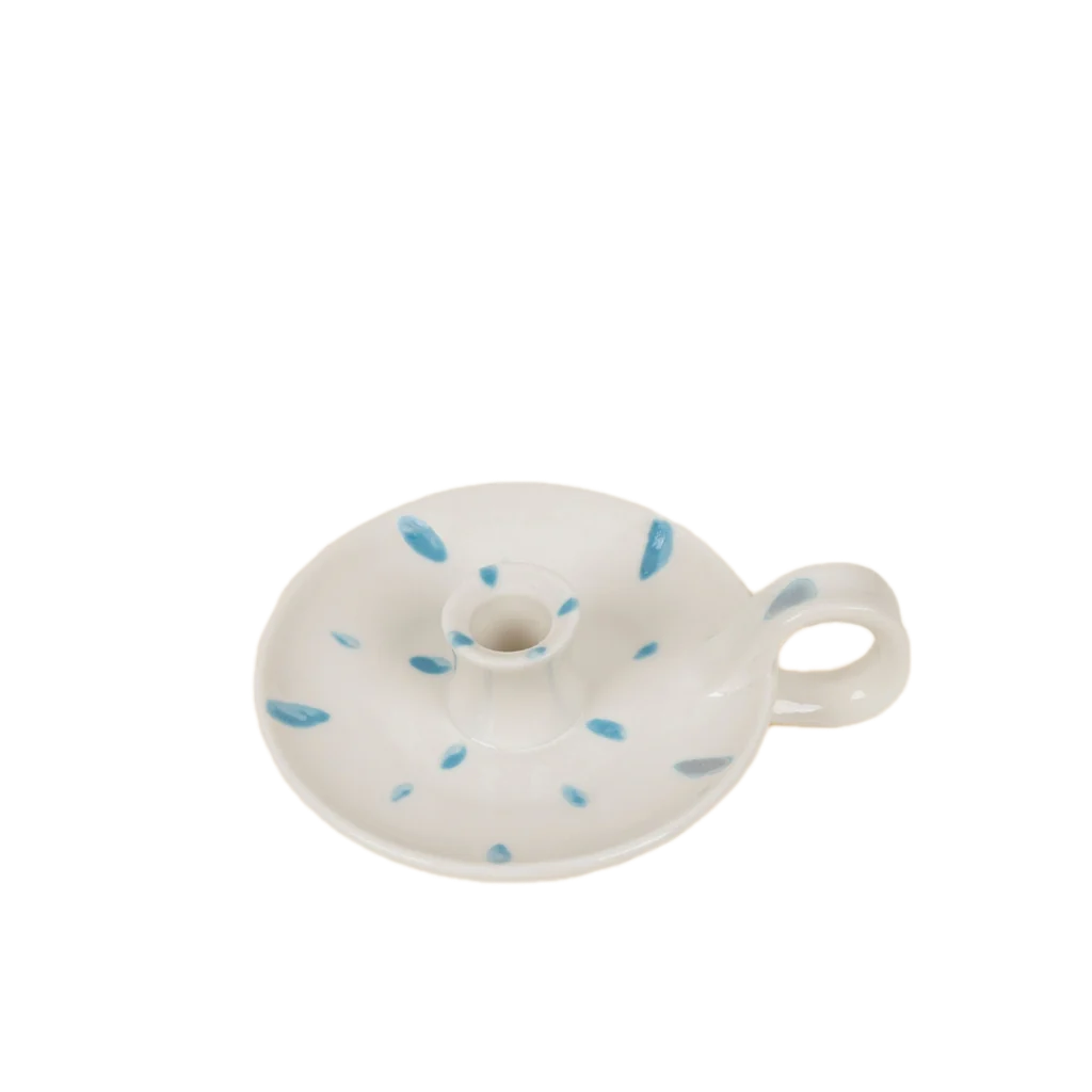 Candle Holder with handle in Sky Blue