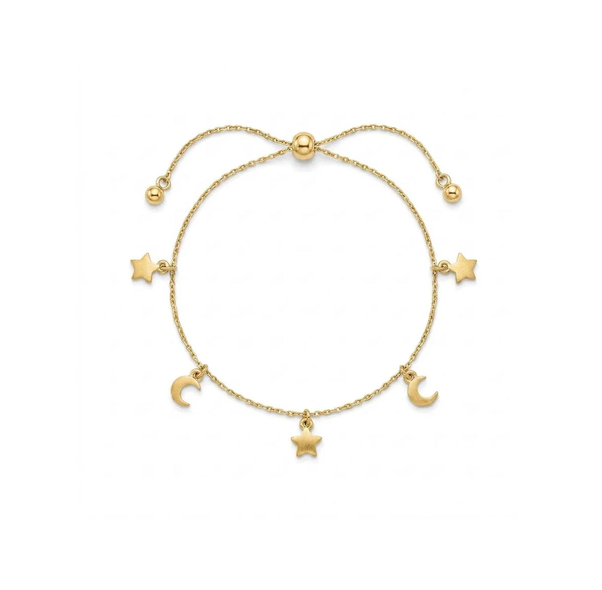Brushed Stars and Moons Slider Bracelet