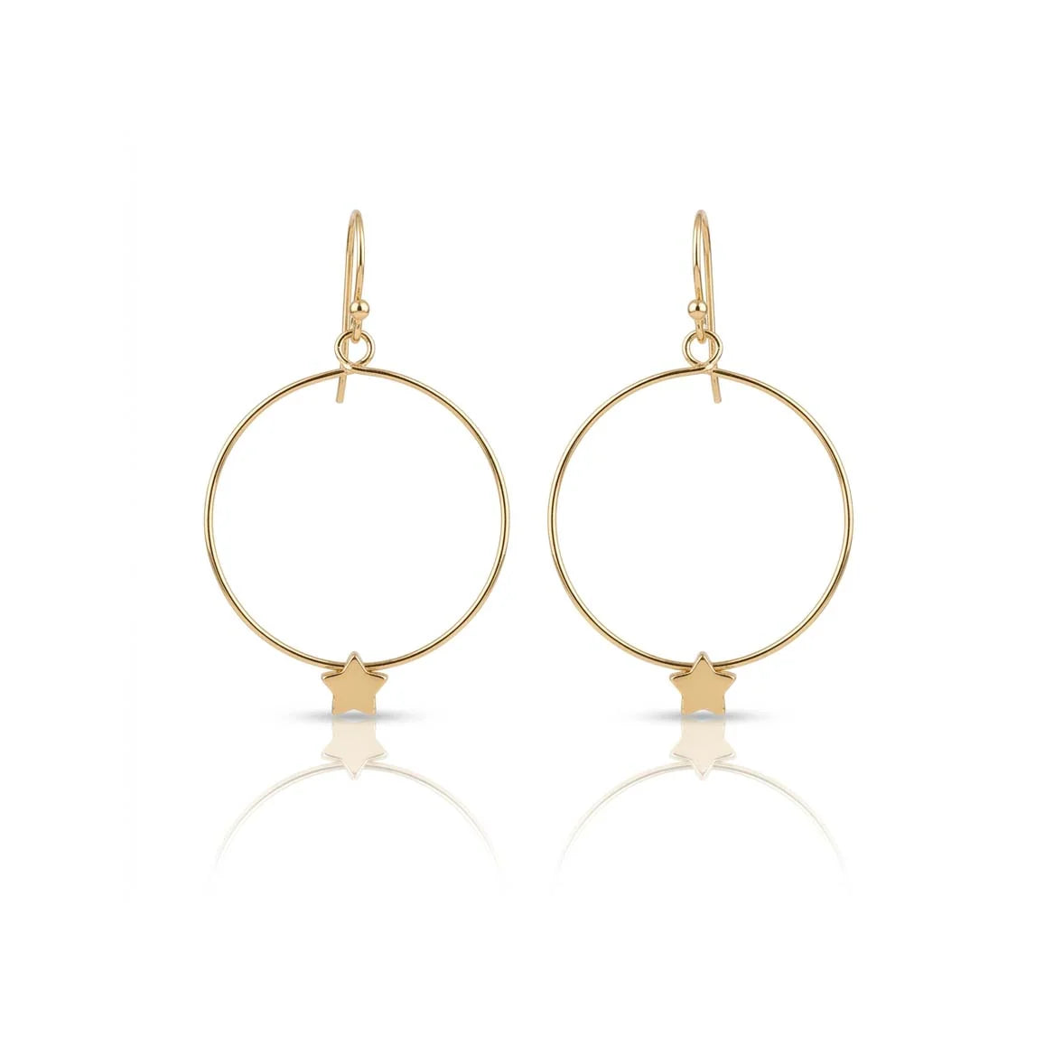 Star Bead Hoop Earrings