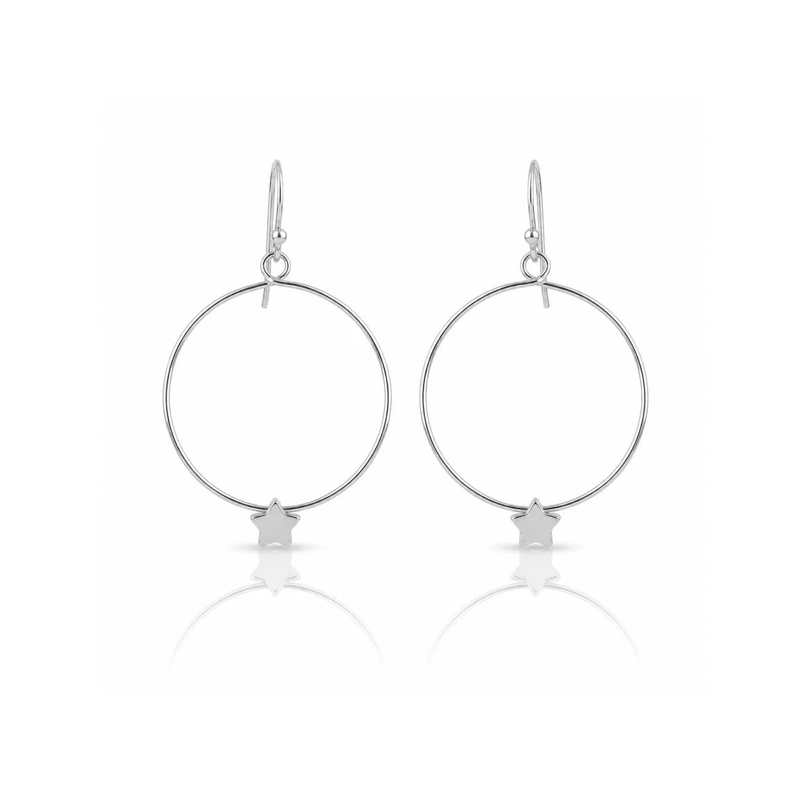 Star Bead Hoop Earrings