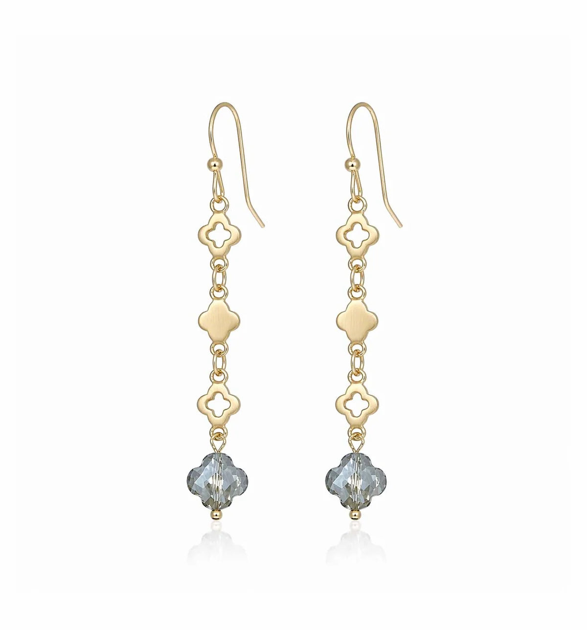 Clover Coloured Glass Drop Earrings