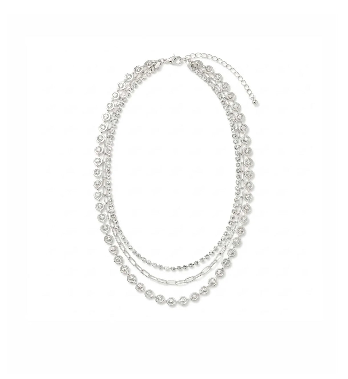 Triple layered necklace In Silver