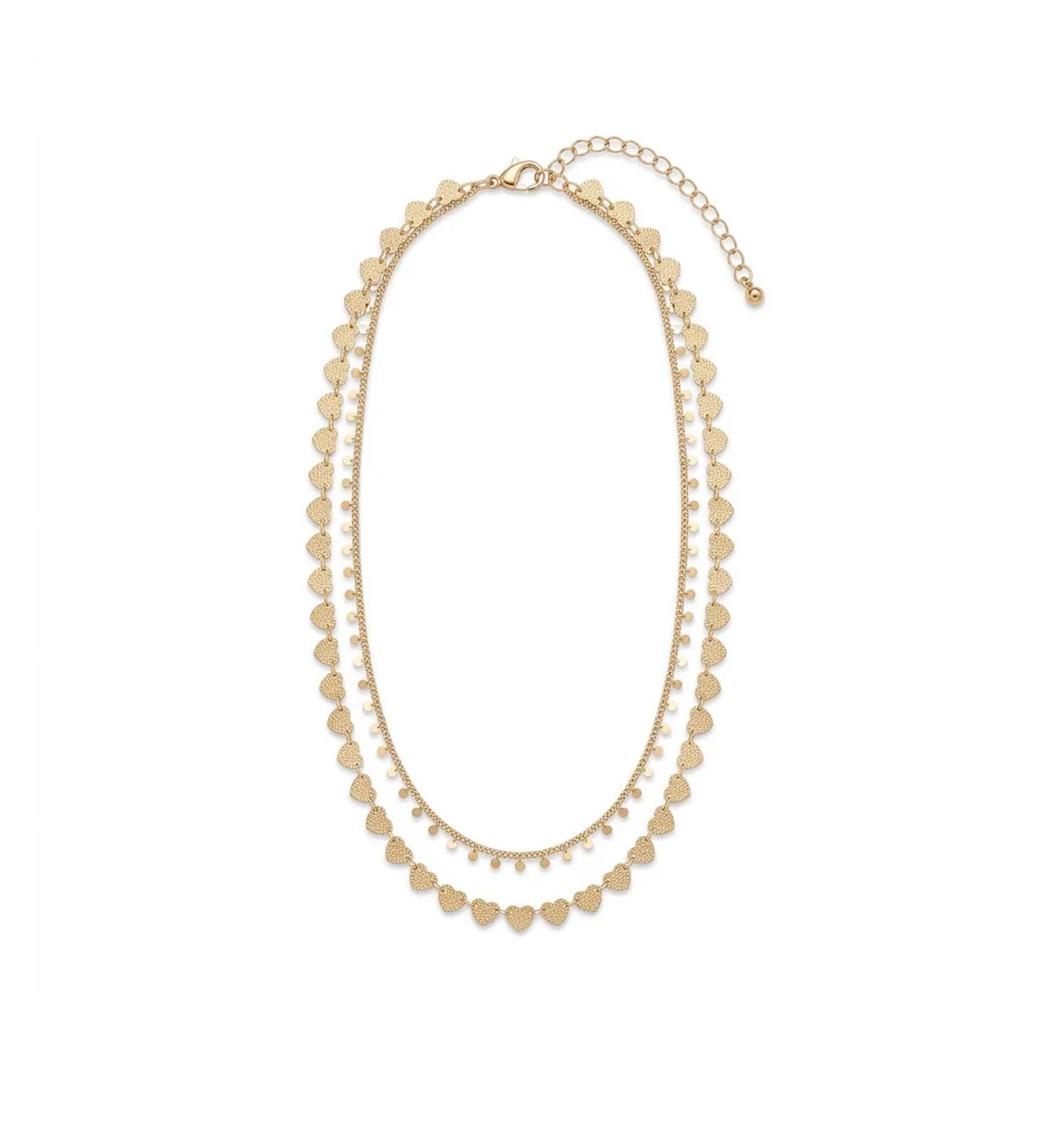 Double Layered Brass Chain Necklace