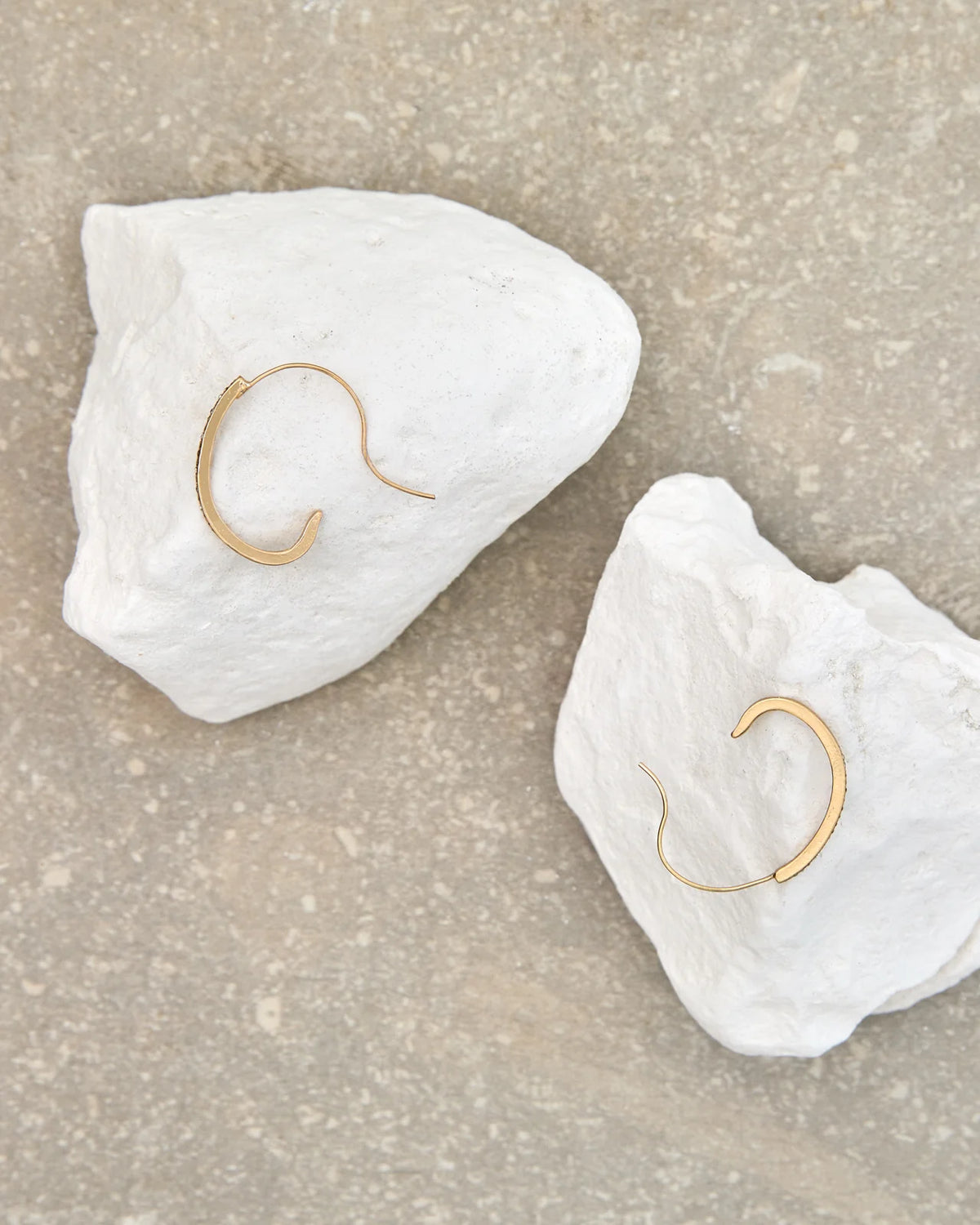 Chalk Rhinestone Hoop Earrings in Gold
