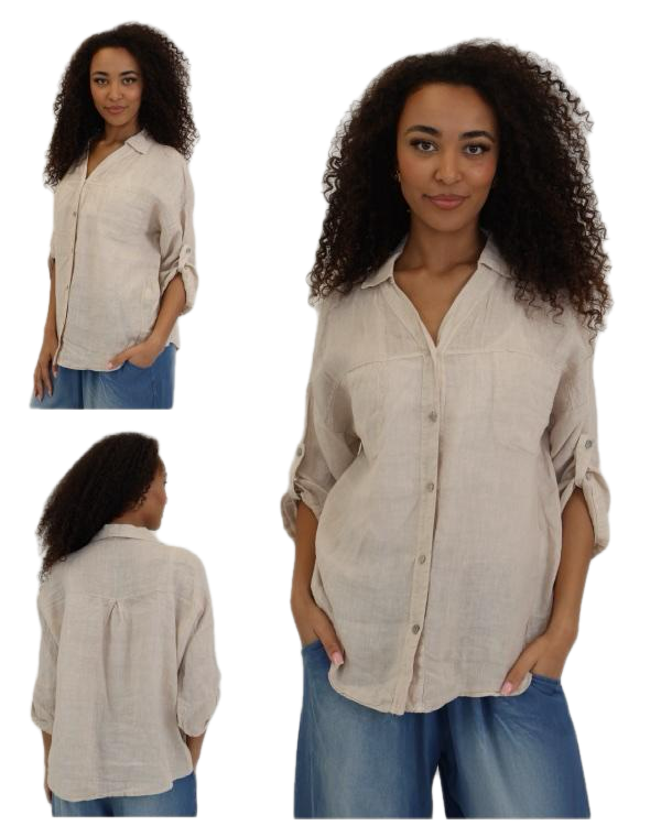 Pocket linen shirt