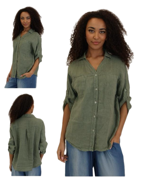 Pocket linen shirt
