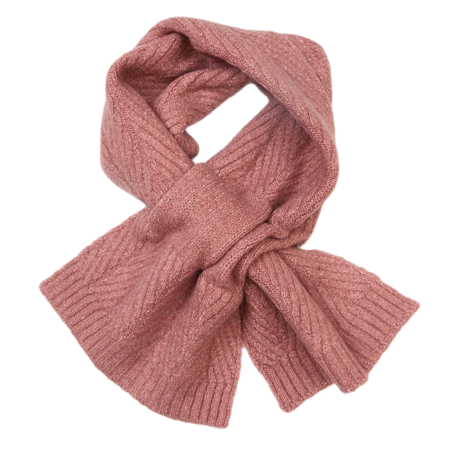 Charlotte dusty rose herringbone pull through scarf