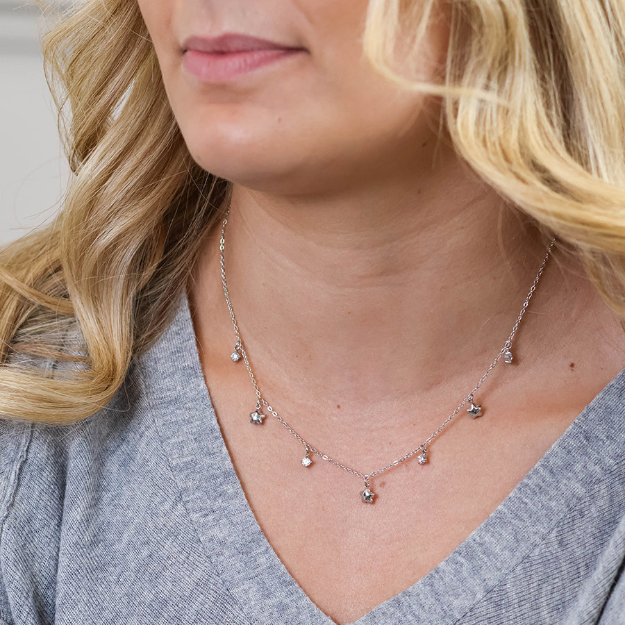 Constance stainless steel platinum plated necklace