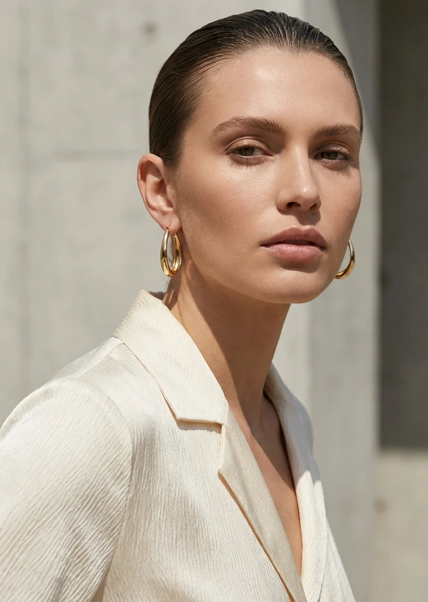 Gold Teardrop Hoops
