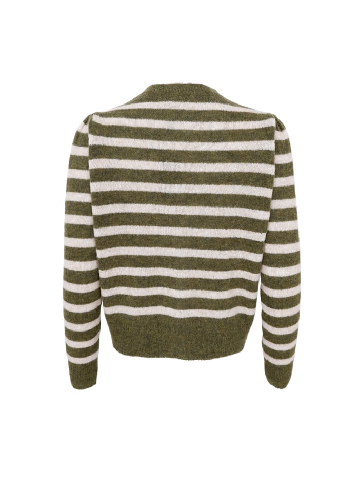 Dell Puff Cardigan In Army