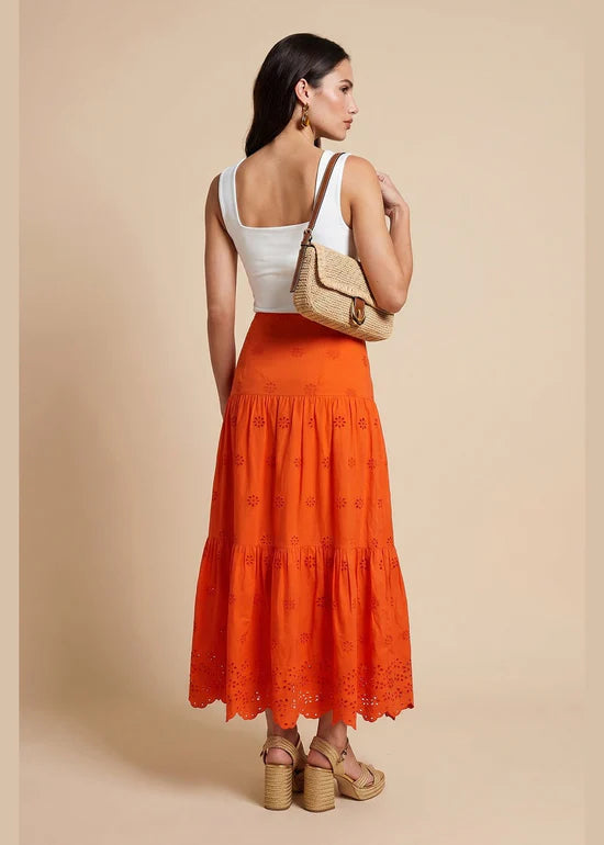 Maxi skirt in Orange