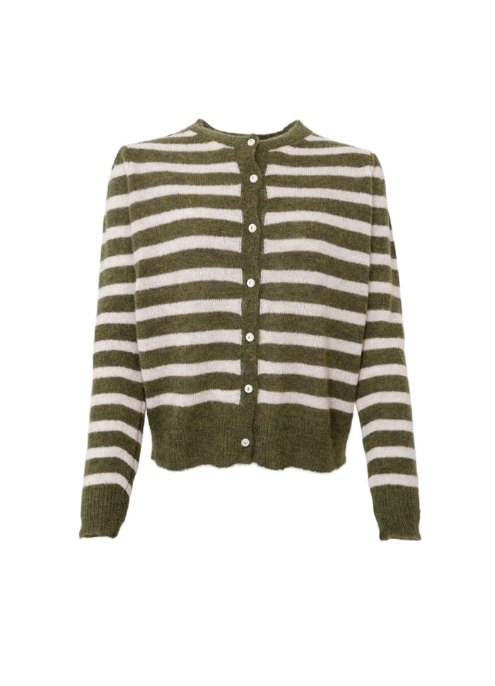 Dell Puff Cardigan In Army