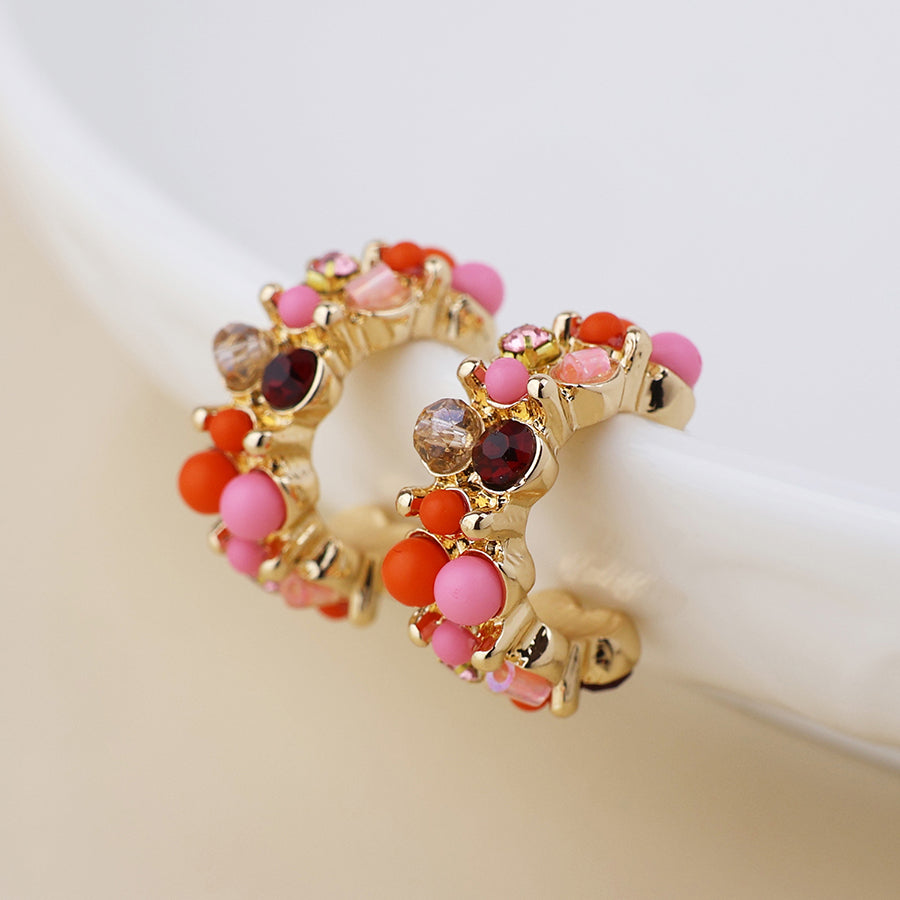 Clara cluster hoop earrings