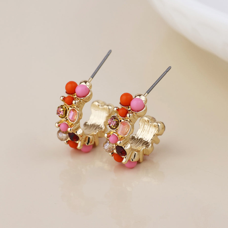Clara cluster hoop earrings