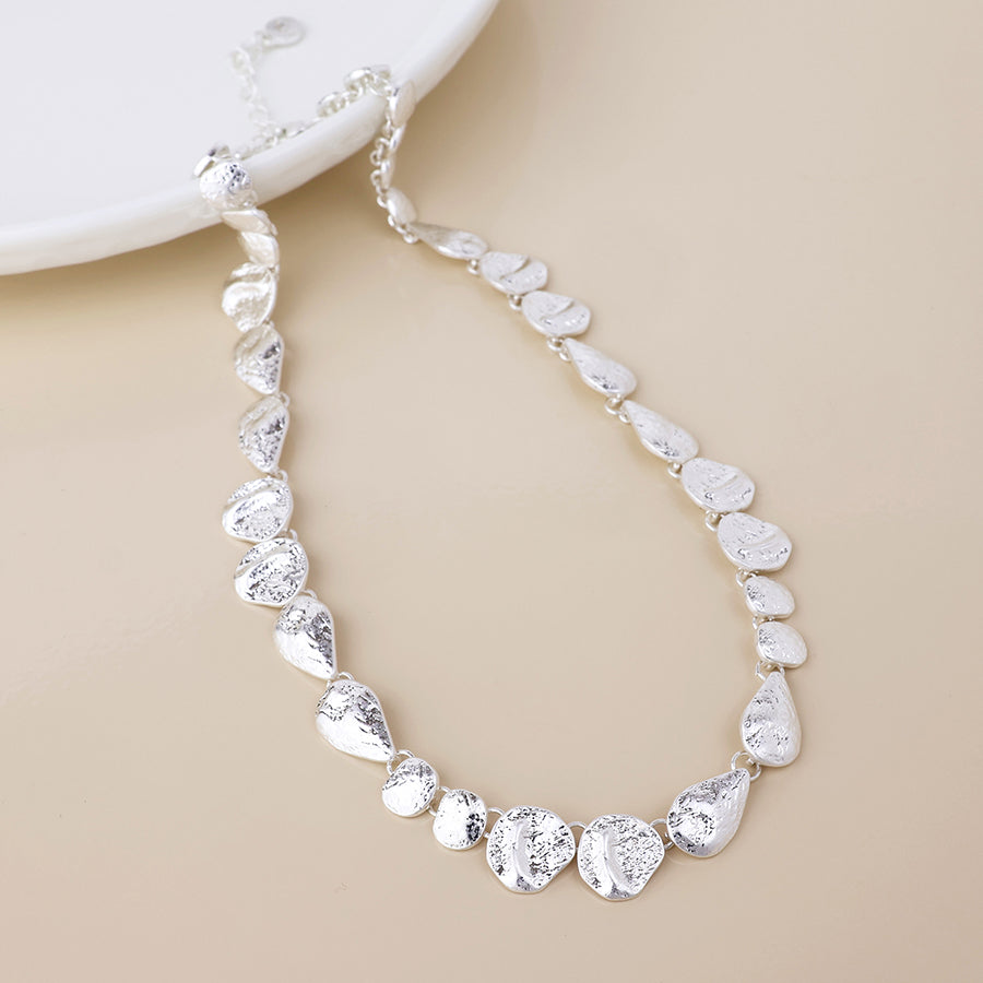Molten silver plated necklace