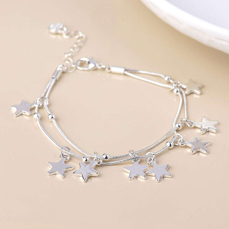Stardust silver plated star bracelet