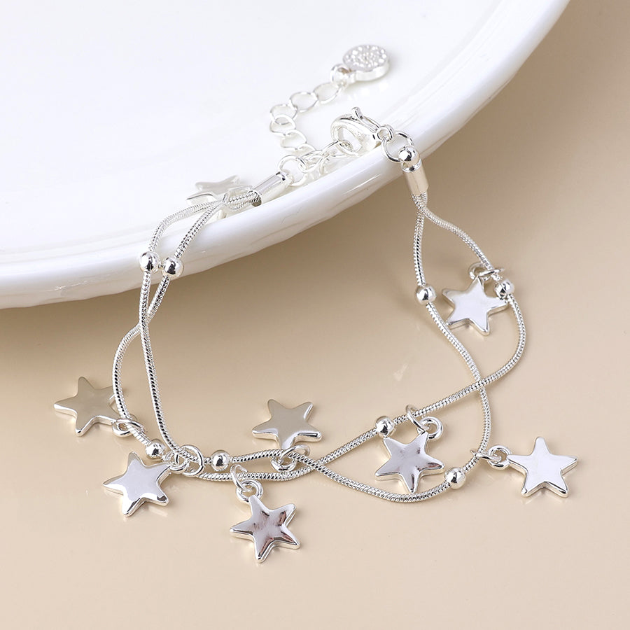 Stardust silver plated star bracelet