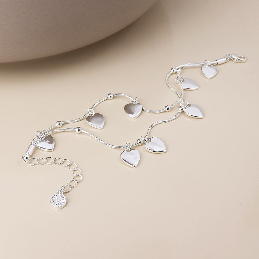Moonbeam silver plated double strand bracelet