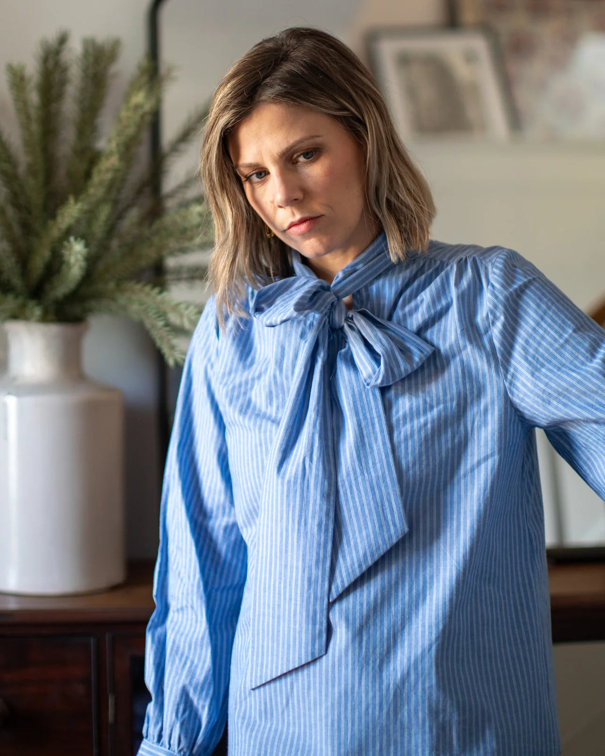 Chalk Michelle Shirt in Striped Blue