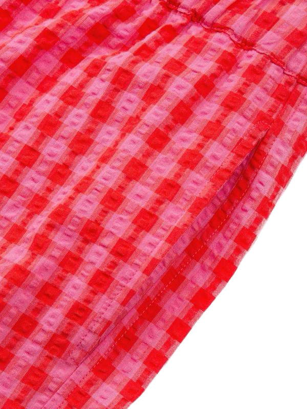 Barrel leg gingham trousers
