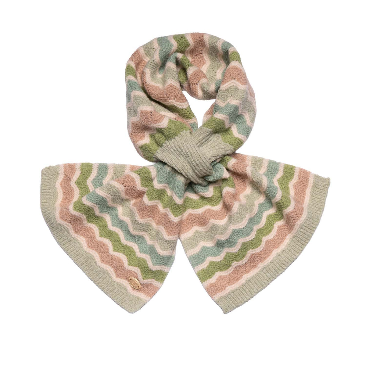 Green Pull-through waive print Scarf