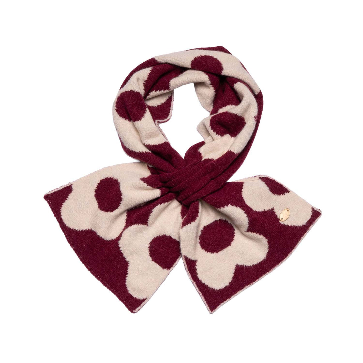 Burgundy Cosmos Pull-Through Scarf