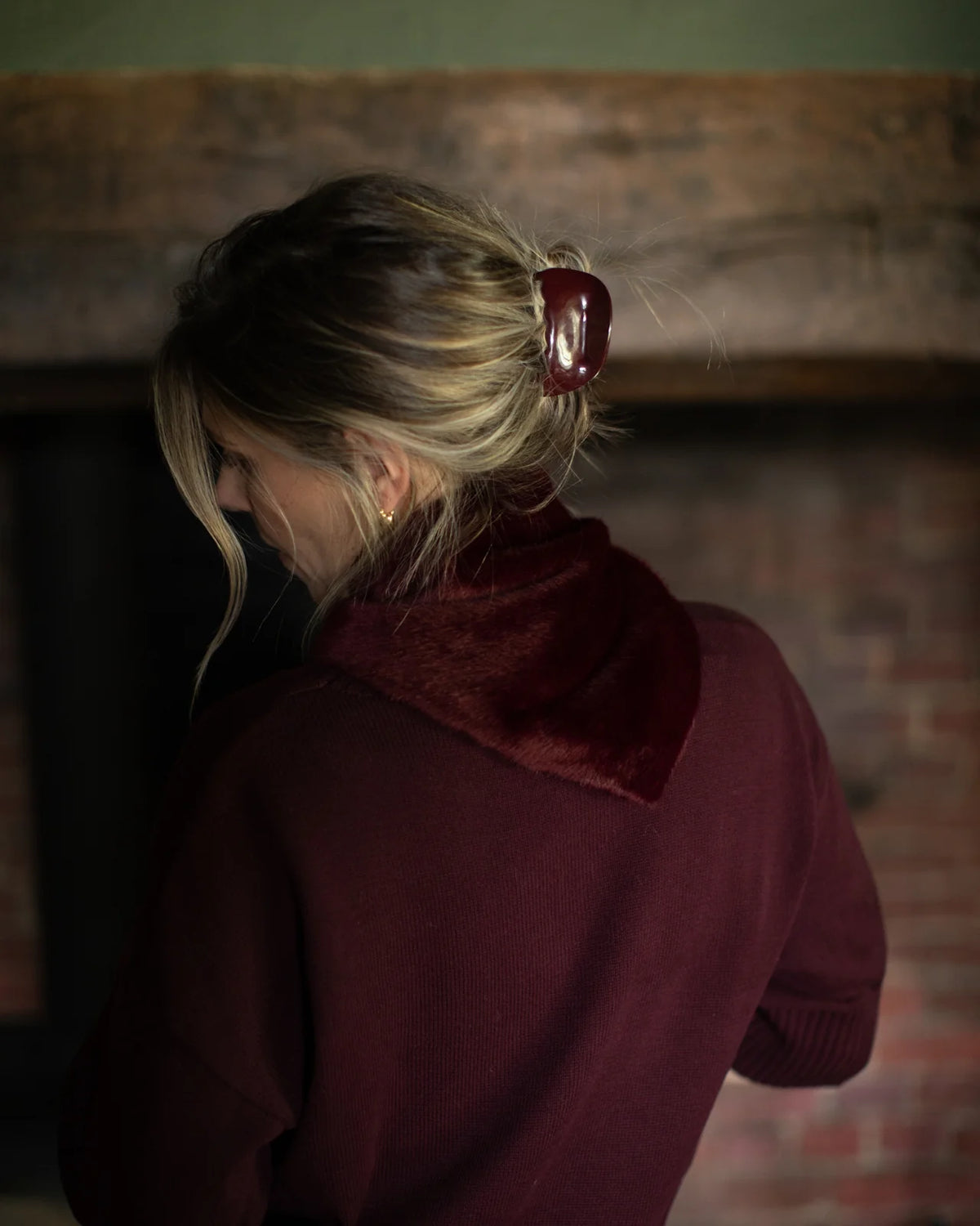 Chalk Chilham Hair Claw in Merlot