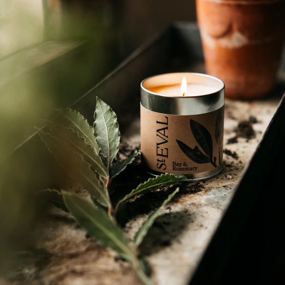 Bay and Rosemary Tin candle