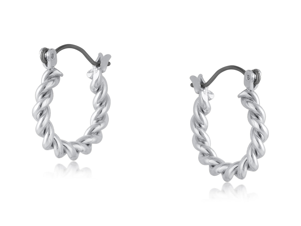 Silver Capri Small Hoop Earrings