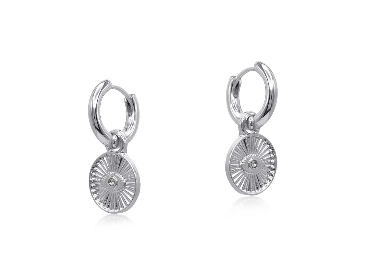 Silver Sirens eye Huggies Earrings